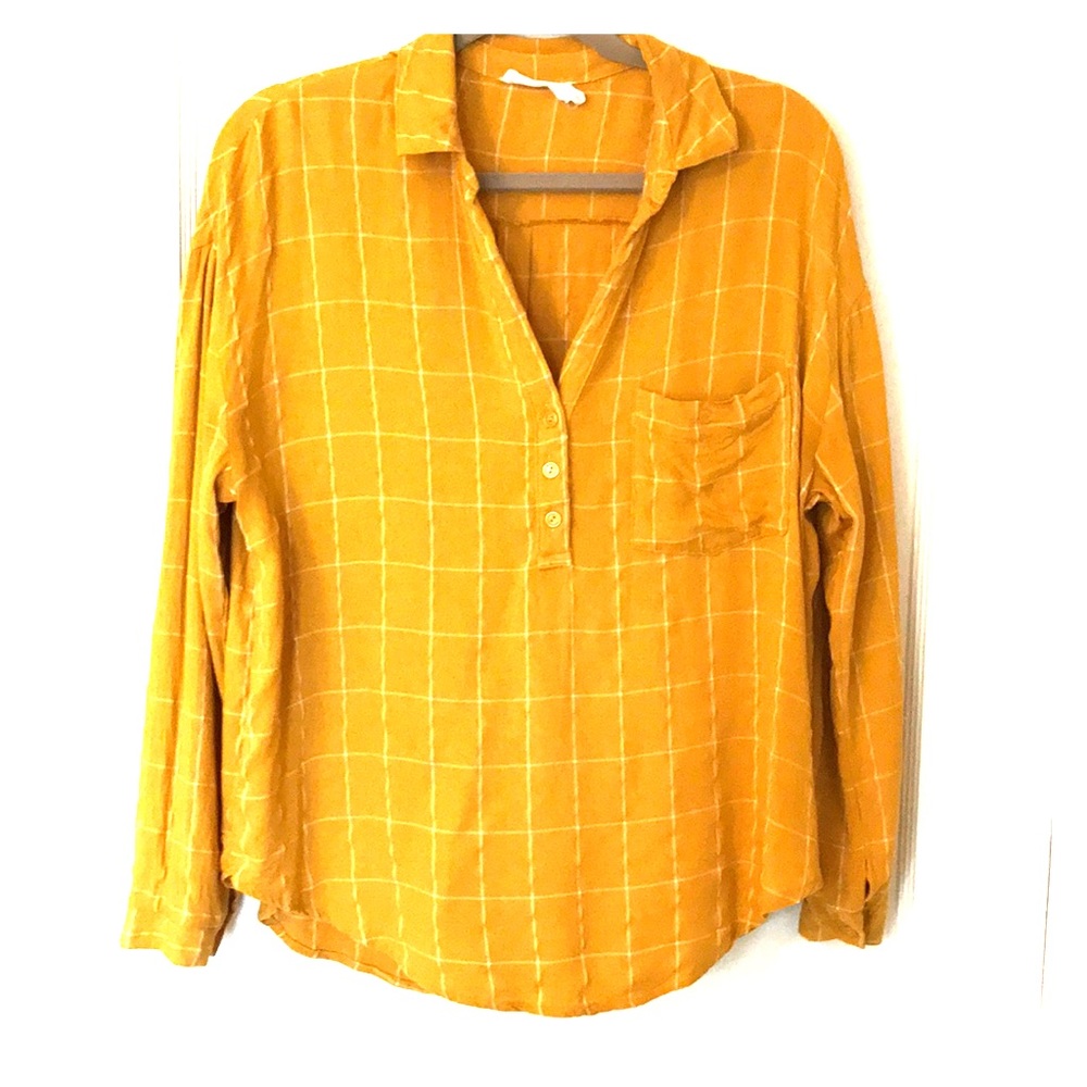 Striped Mustard Yellow Lush top